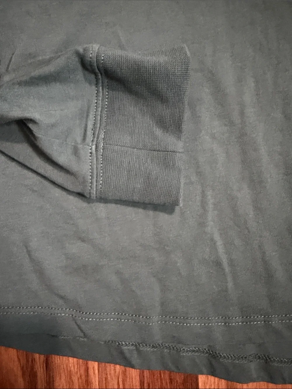 Nike Long-Sleeve Crew Tee in Dark Green with White Logo